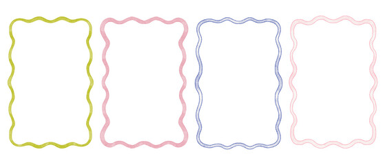 Collection of wavy frame templates for flyers, invitations, posters, banners, and social media. Includes abstract shapes for layout, print, greeting cards, and branding elements.