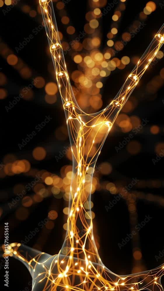 Poster illuminated neuron's network: capturing the intricate beauty of neural pathways in vibrant detail. i