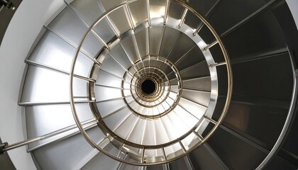 Obraz premium Circular metal staircase, architectural detail