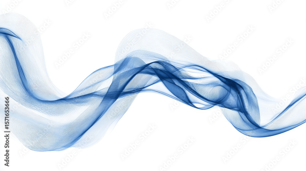 Poster abstract blue smooth wave on a white background. dynamic sound wave. design element. vector illustra