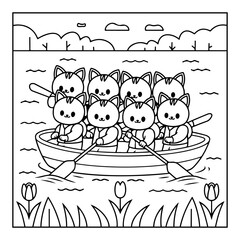 Obraz premium coloring book with cartoon character