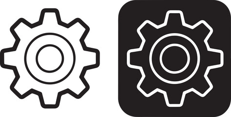 Gear icon vector illustration showing mechanical cogwheel used in technology and industrial design, setting icon