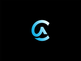 Fototapeta premium Minimalist letter CA or AC with geometric logo concept vector icon