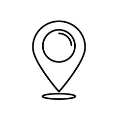 Location pin icon in minimalistic black and white design  