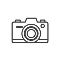 Classic camera icon in minimalistic line art style  