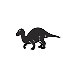 Fototapeta premium Black dinosaur toy silhouette in a playful design for children 