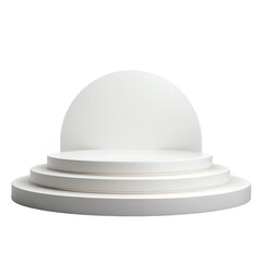 Fototapeta premium Elegant Soft Shadow 3D Podium for Product Display, Isolated on Transparent White Background
