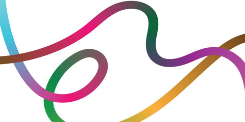 Abstract design with colorful, intertwined, flowing lines. A dynamic image featuring interwoven, curved lines in a variety of vibrant colors, including shades of purple, pink, green, blue, and gold.