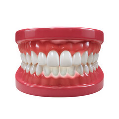 Obraz premium Close up of healthy white teeth and gums isolated on transparent background