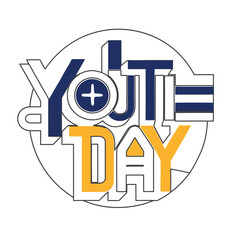 International Youth Day Design vector, t-shirt design, 
type design, Text vector design, text effect