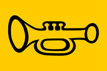 Yellow trumpet stencil vector image
