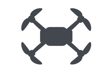simple dark gray quadcopter symbol, clean design on transparent