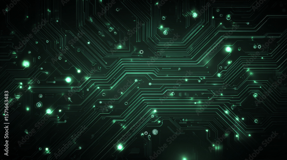 Poster futuristic glowing ai circuit board with electronic details for ui and gui design. hi-tech panel wit