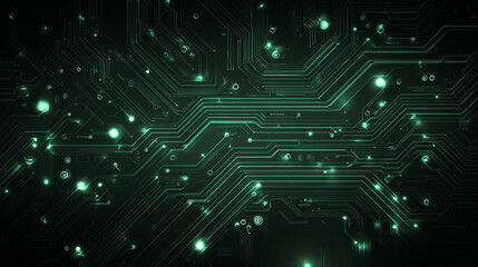 Futuristic glowing AI circuit board with electronic details for UI and GUI design. Hi-tech panel with light effects. Technology background. Vector illustration. EPS 10