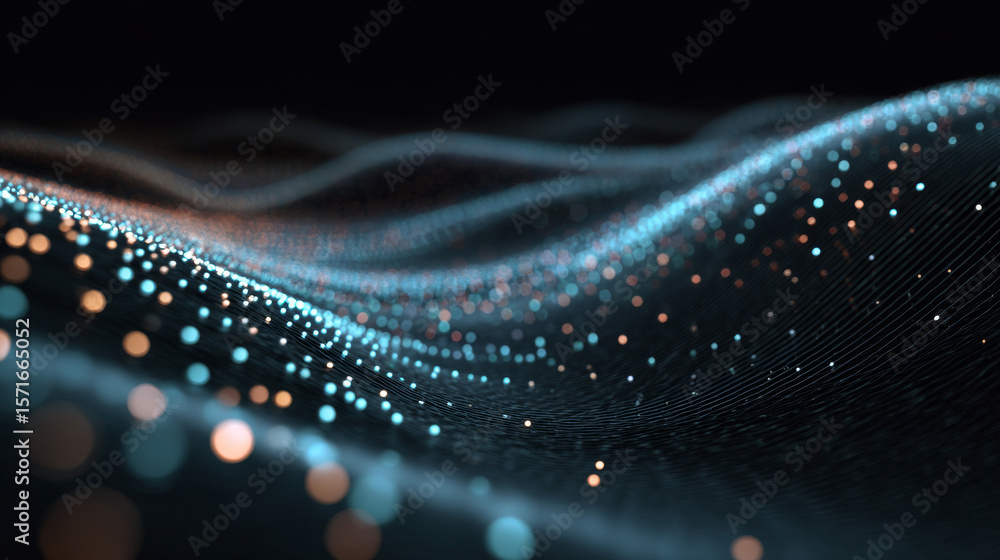 Poster technology background. abstract circular wave of particles. futuristic dotted wave. visualization of