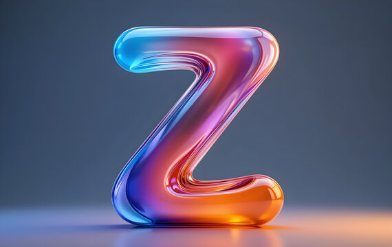 Glossy Colorful Letter Z: Dynamic Alphabet Design Element