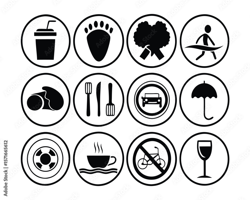 Aufkleber comprehensive lifestyle icon collection a diverse set of vector icons representing various aspects o