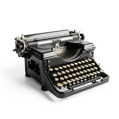 vintage typewriter isolated on white