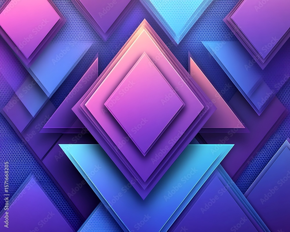 Poster an image of a vibrant purple abstract background with overlapping triangular shapes, a purple geomet