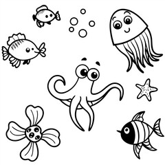 Different types of sea animals