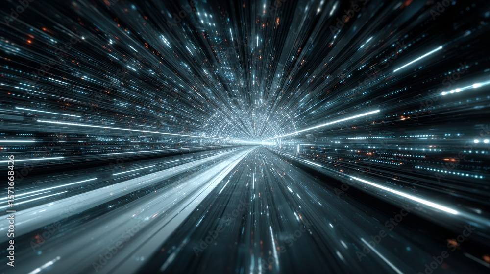Aufkleber futuristic technology abstract background with lines for network, big data, data center, server, int