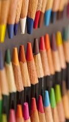 Fototapeta premium a set of colored pencils in a row.