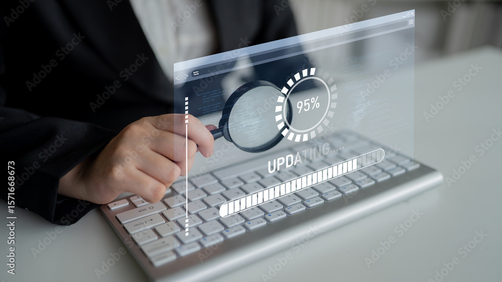 Poster knowledge upgrade and software updates support digital skills growth, competitiveness, and continuou
