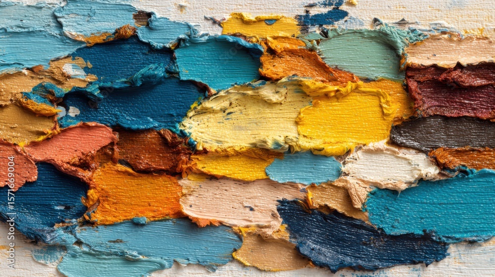 Poster an array of vibrant paint textures in various colors dominates the canvas, revealing the beauty of a