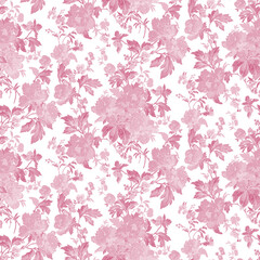 Fototapeta premium Vintage flower background, aesthetic seamless design. Vintage flower pattern. Vector flower floral pattern art drawing illustration, Used for textile fabrics , wedding cards etc...