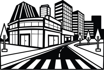 city skyline silhouette art 