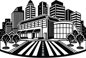 urban city skyline vector art 