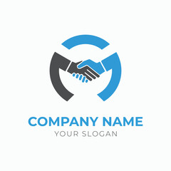 Minimalist Handshake Logo Vector  Flat Business Partnership Icon