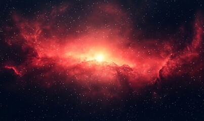 a celestial panorama of a fiery red nebula in deep space.