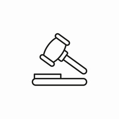 gavel judge justice icon sign vector