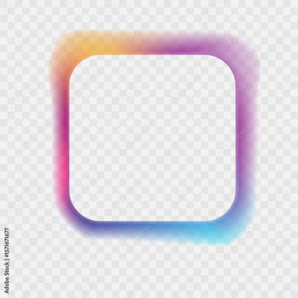 Poster set of neon glowing rings with gradient overflow on white background png. colorful bright neon templ