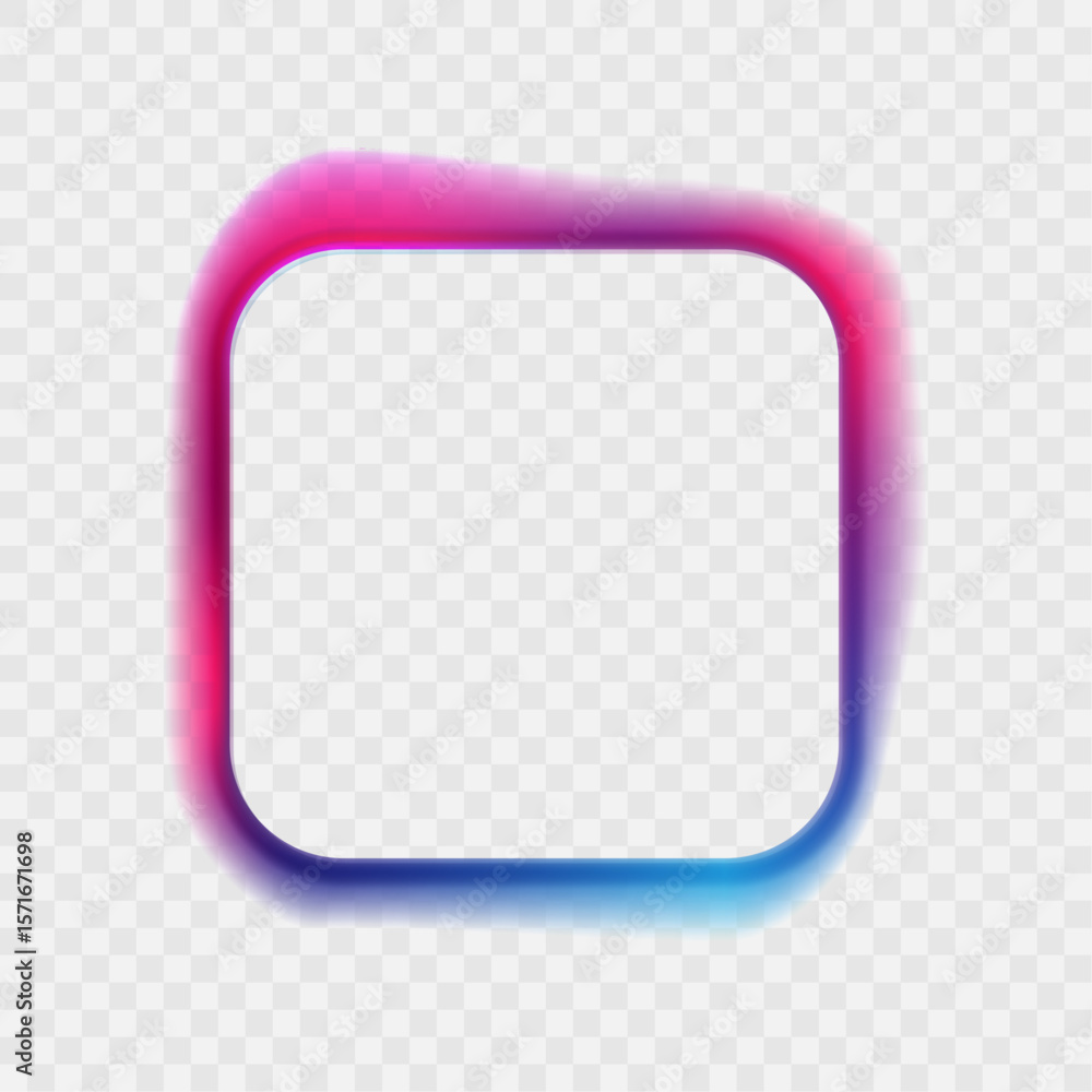 Poster set of neon glowing rings with gradient overflow on white background png. colorful bright neon templ