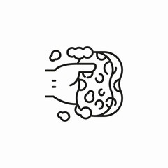 hand holding sponge icon sign vector