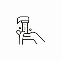 hand under faucet icon sign vector