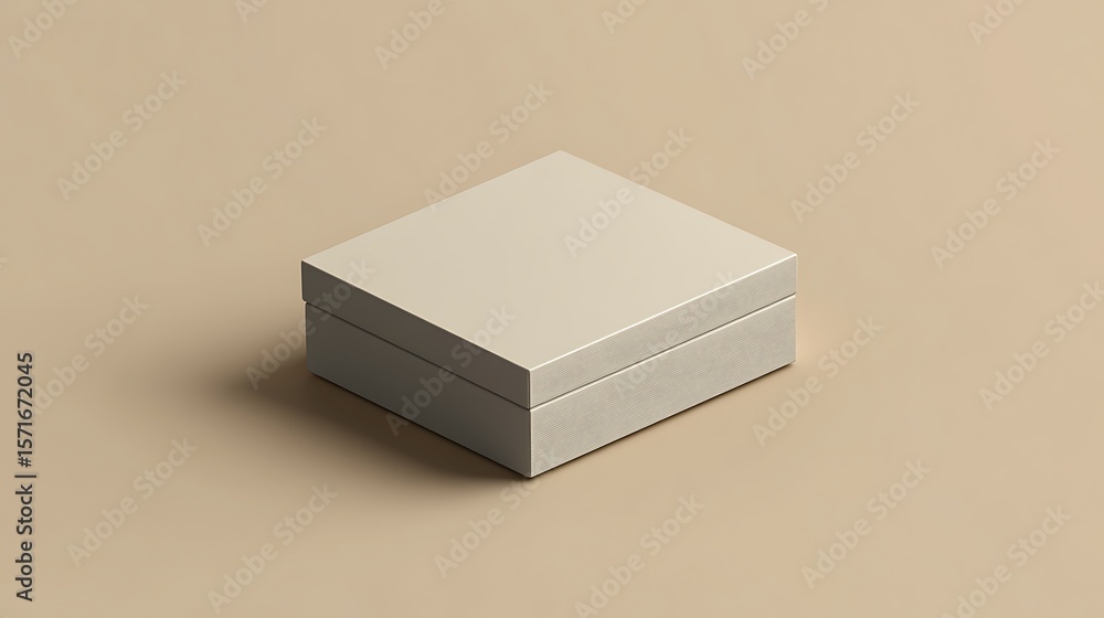 Poster elegant square box with a textured pattern rests on the surface, conveying simplicity