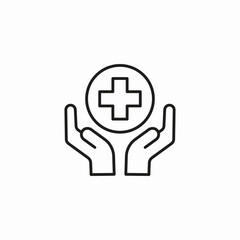 Obraz premium hands holding cross icon sign vector
