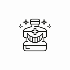 mouthwash bottle clean icon sign vector
