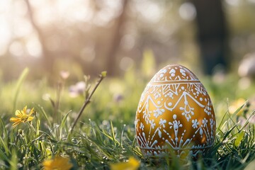 Glossy shinny Intricate golden Easter poster