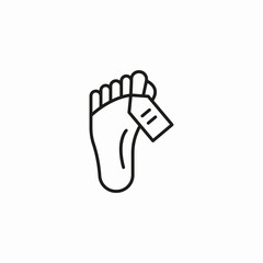 tagged human foot icon sign vector