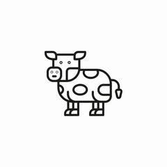 spotted dairy cow animal icon sign vector