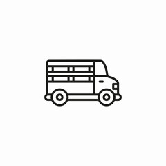 truck farm vehicle icon sign vector