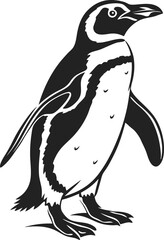 Fototapeta premium Vector art of a charming penguin stands tall, showcasing its distinctive black and white plumage