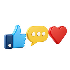 Fototapeta premium Social media icons isolated on transparent background