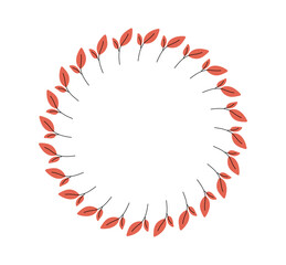 Round frame of leaves. Vector