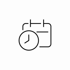 calendar with clock icon sign vector