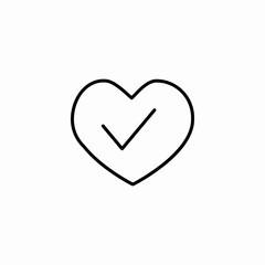 checked heart favorite icon sign vector